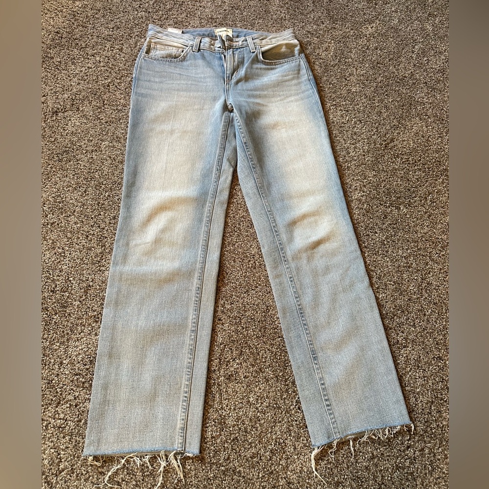 L’agence light wash denim mid rose raw hem